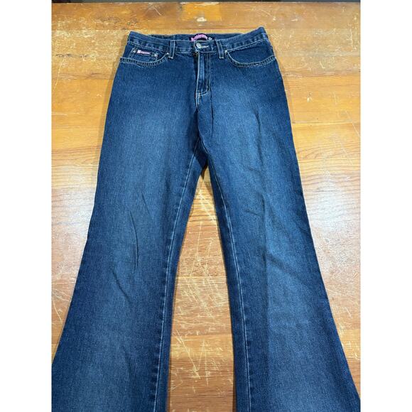 Bubblegum USA Y2K Bootcut Jeans Women’s 3/4 Blue 100% Cotton Made in USA - Picture 1 of 8